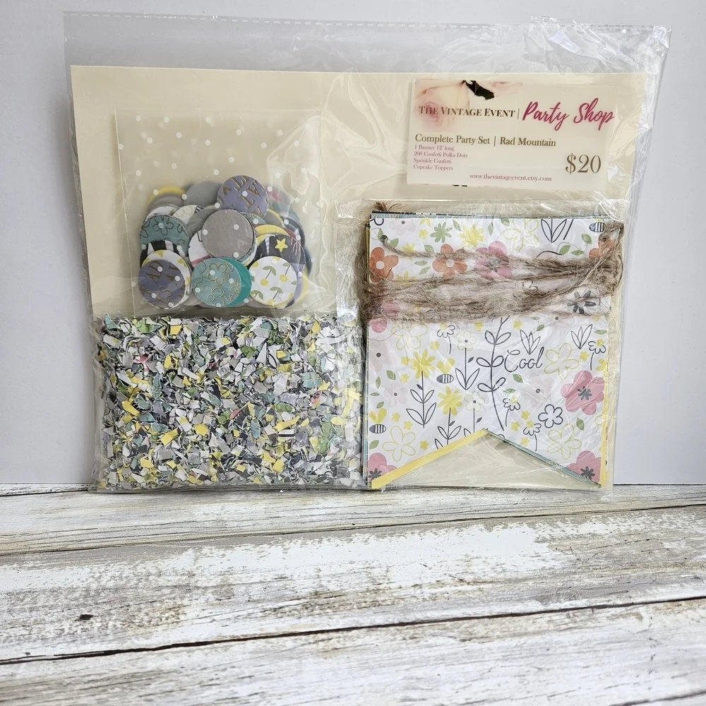 Pastel Confetti Party Decorations Set with Metallic Accents